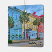 ダウンタウンチャールストンSCカラフル建物 セラミックオーナメント (左)