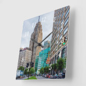 ダウンタウンデトロイトウォールクロック スクエア壁時計 (傾斜)