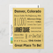 ダウンタウンデンバーの地名 ポストカード (正面/裏面)