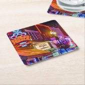 ダウンタウンナッシュビルテネシー スクエアペーパーコースター (アングル)