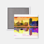 ダウンタウンハリスバーグペンシルバニアアットサンセット マグネット (正面/裏面)