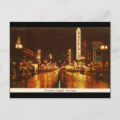 ダウンタウンバッファローNYアットナイトヴィンテージ ポストカード (正面)