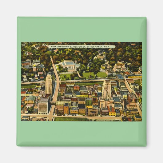 ダウンタウンバトルクリーク，ミシガンヴィンテージ マグネット (正面)