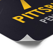 ダウンタウンピッツバーグ, PAブリッジヴィンテージトラベル ポスター (角)