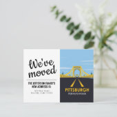 ダウンタウンピッツバーグ， PAブリッジヴィンテージ引っ越しました ポストカード (スタンド正面)