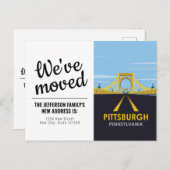 ダウンタウンピッツバーグ， PAブリッジヴィンテージ引っ越しました ポストカード (正面/裏面)