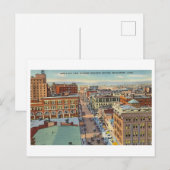 ダウンタウンブリッジポート、コネチカット、ヴィンテージトラベル ポストカード (正面/裏面)