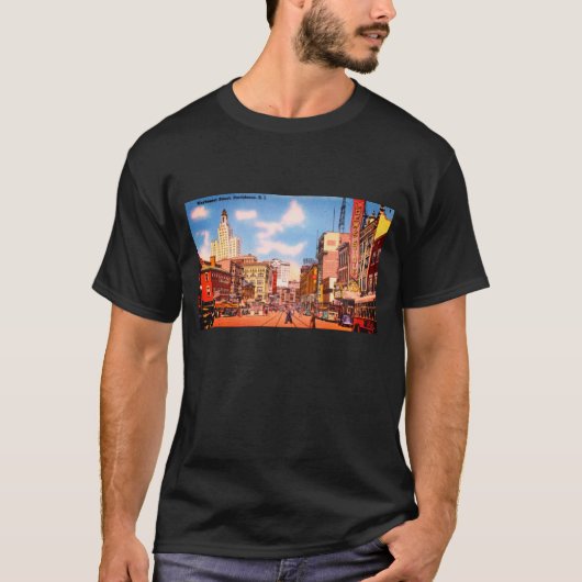 ダウンタウンプロビデンス、RIヴィンテージ写真 Tシャツ (正面)