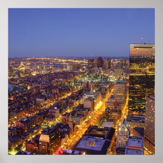 ダウンタウンボストンとハンコックタワー ポスター (正面)