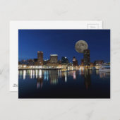 ダウンタウンボルチモアメリーランドデュスクスカイラインムーン ポストカード (正面/裏面)