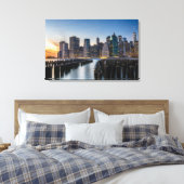 ダウンタウンマンハッタンサンセットキャンバス キャンバスプリント (インサイチュ (寝室))