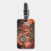 ダウンタウンラスベガスネバダヴィンテージカジノシーン ラゲッジタグ (正面縦)