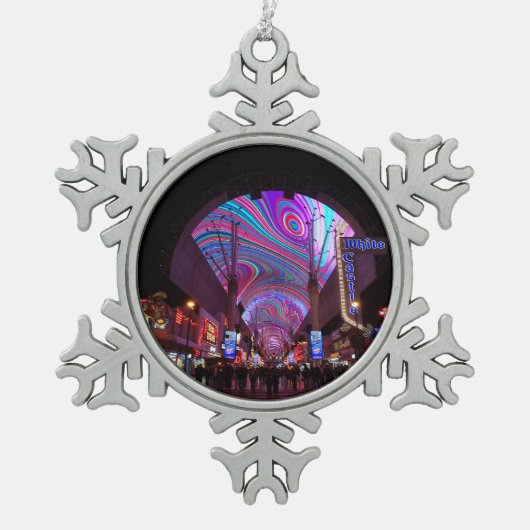 ダウンタウンラスベガス#5スノーフレークオーナメント スノーフレークピューターオーナメント (正面)