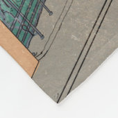 ダウンタウンリガラトビアシティスケープイラストレーション フリースブランケット (角)