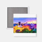 ダウンタウンリンチバーグバージニアスカイライン マグネット (正面/裏面)