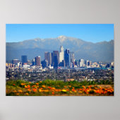 ダウンタウンロサンゼルスとサンガブリエル山脈 ポスター (正面)