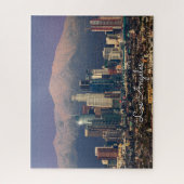 ダウンタウンロサンゼルスと雪キャップ山 ジグソーパズル (縦)