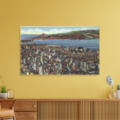 ダウンタウン全体の空中線 キャンバスプリント (インサイチュ (リビング))