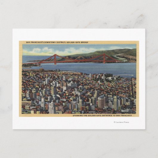 ダウンタウン全体の空中線 ポストカード (正面)