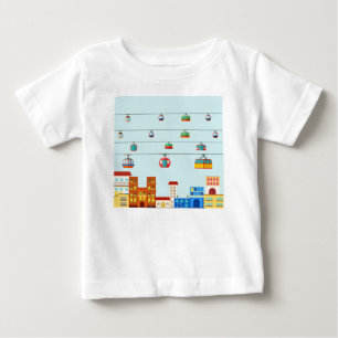 ダウンタウン公共交通機関 ベビーTシャツ