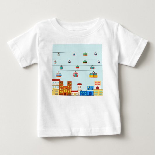 ダウンタウン公共交通機関 ベビーTシャツ (正面)