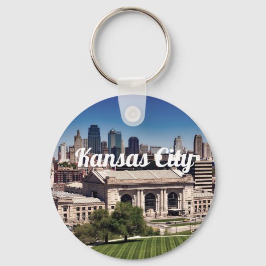 ダウンタウン写真とカンザスシティミズーリ キーホルダー (正面)