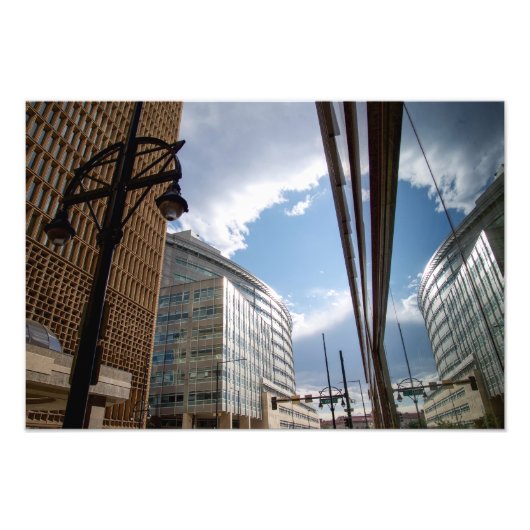 ダウンタウン反射 フォトプリント            (正面)