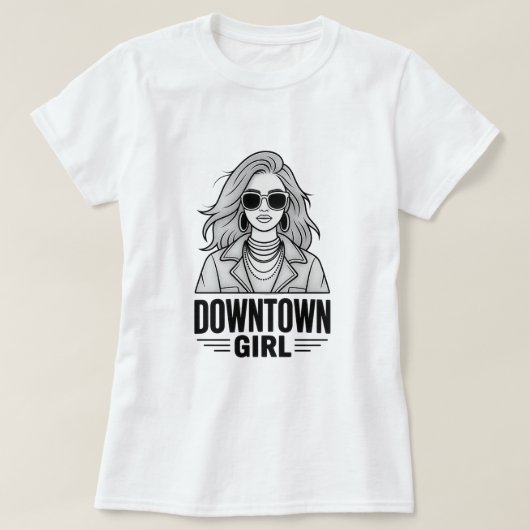ダウンタウン ガール Tシャツ (デザイン正面)