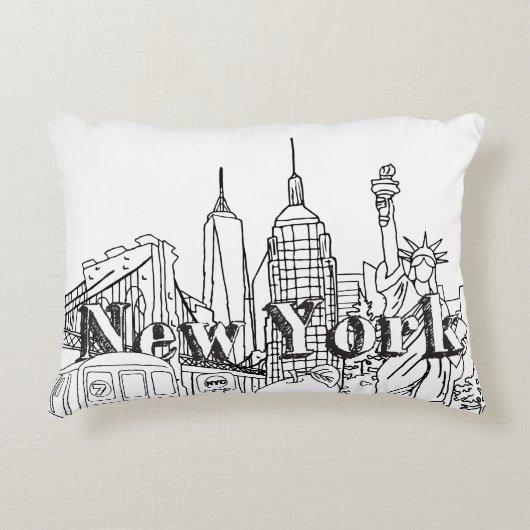 ダウンタウンNYEニューヨーク休暇お土産NYCギフト アクセントクッション (正面)