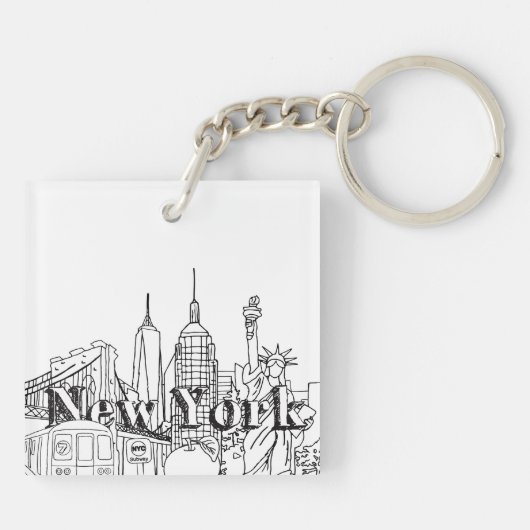ダウンタウンNYEニューヨーク休暇お土産NYCギフト キーホルダー (裏面)