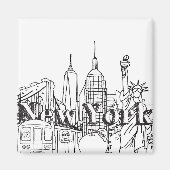 ダウンタウンNYEニューヨーク休暇お土産NYCギフト マグネット (正面)