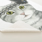 ダウントン猫 |レースで宝石で飾られた シェルパブランケット (3/4)