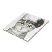 ダウントン猫 |レースで宝石で飾られた タイル (側面)