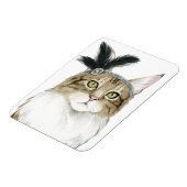 ダウントン猫 |羽飾り マグネット (左側)