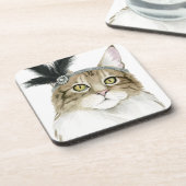 ダウントン・キャット |羽飾り コースター (左側)