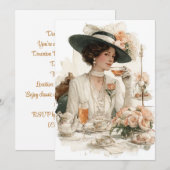 ダウントン デライト | エレガントなティー 招待状 (正面/裏面)