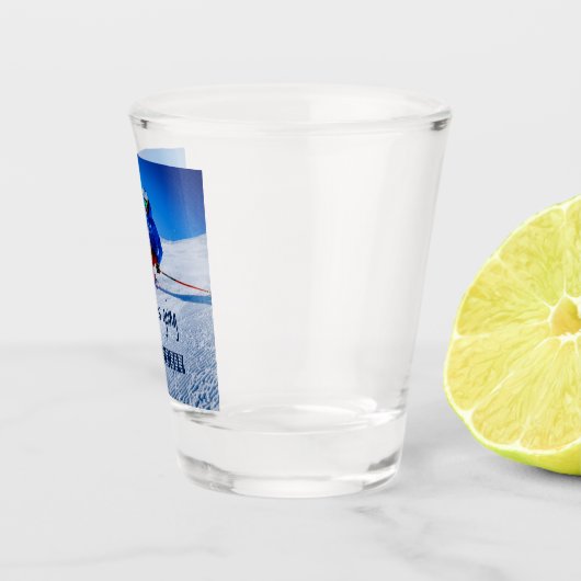 ダウンヒルスキーおもしろいスやる気を起こさせるノスキー ショットグラス (右)