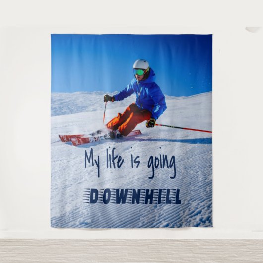 ダウンヒルスキーおもしろいスやる気を起こさせるノスキー タペストリー (正面)