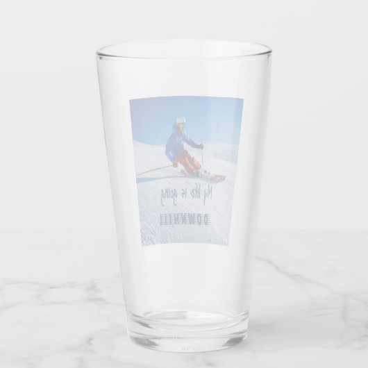 ダウンヒルスキーおもしろいスやる気を起こさせるノスキー タンブラーグラス (裏面)