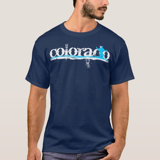 ダウンヒルスキーのストライプ : コロラド Tシャツ (正面)