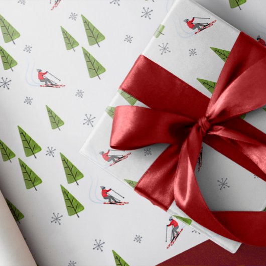 ダウンヒルスキーパターン ラッピングペーパー