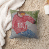 ダウンヒルスキーヤモノグラムの クッション (ブランケット)