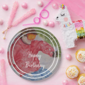 ダウンヒルスキーヤーハッピーバースデーパーティー ペーパープレート (パーティー)