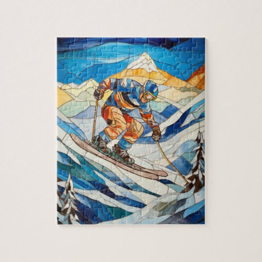 ダウンヒルスキーヤーパズル ジグソーパズル (縦)