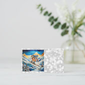 ダウンヒルスキーヤービジネスカード 名刺 (スタンド正面)