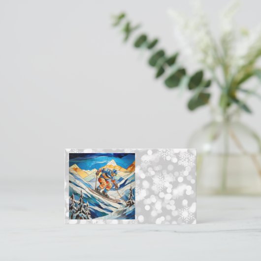 ダウンヒルスキーヤービジネスカード 名刺 (スタンド正面)