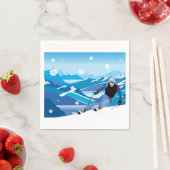 ダウンヒルスキーヤー紙ナプキンス スタンダードカクテルナプキン (インサイチュ)