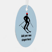 ダウンヒルスキーヤー – あなたの名前とスキーおもしろい/文字 メタルオーナメント (正面右)