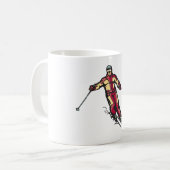 ダウンヒルスキーヤー コーヒーマグカップ (正面左)