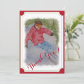 ダウンヒルスキーヤー サンキューカード (スタンド正面)